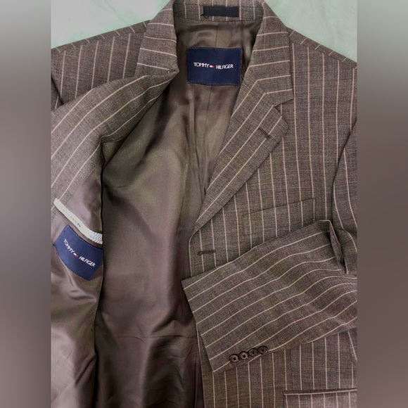 Tommy Hilfiger Pinstripe Classis Business 2pc Set Cotton Suit - Picture 7 of 7